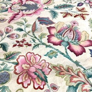 Vintage Vibrant Botanical Pure Cotton Chintz Hand Upholstered Curtain Drapes